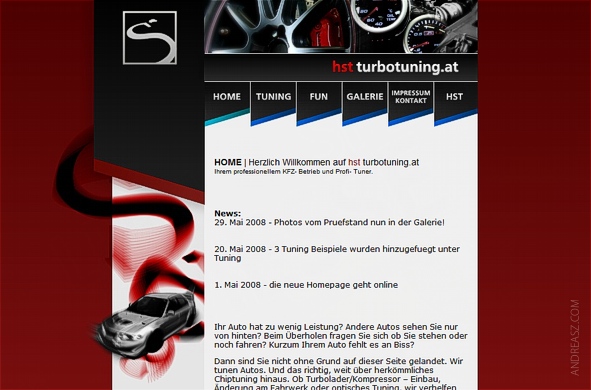 homepage website design turbo tuning